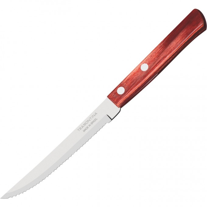 Нож для стейка с деревянной ручкой TRAMONTINA 228/115х7мм, нерж.сталь, дерево 3114102{SMM