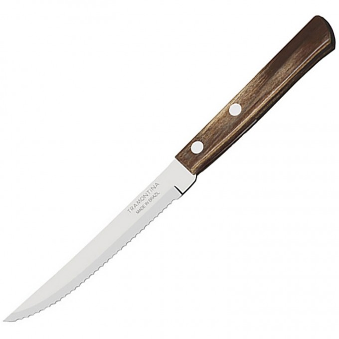 Нож для стейка с деревянной ручкой TRAMONTINA 210/110х15мм, нерж.сталь, дерево 3114103{SMM