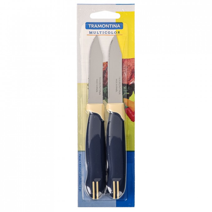 Нож кухонный TRAMONTINA Multicolor с зубцами 8см, блистер, 6 наборов 871-569-6