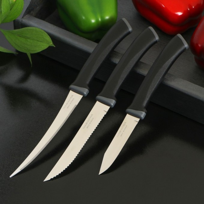 Набор кухонных ножей TRAMONTINA Felice, 3 предмета, цвет черный 9787585